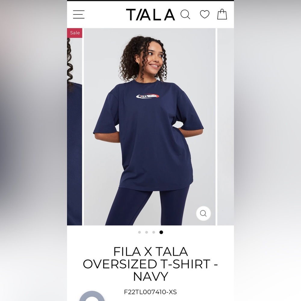 FILA X TALA OVERSIZED T-SHIRT - NAVY